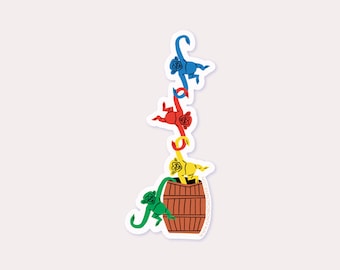 Barrel Monkeys Vinyl Sticker