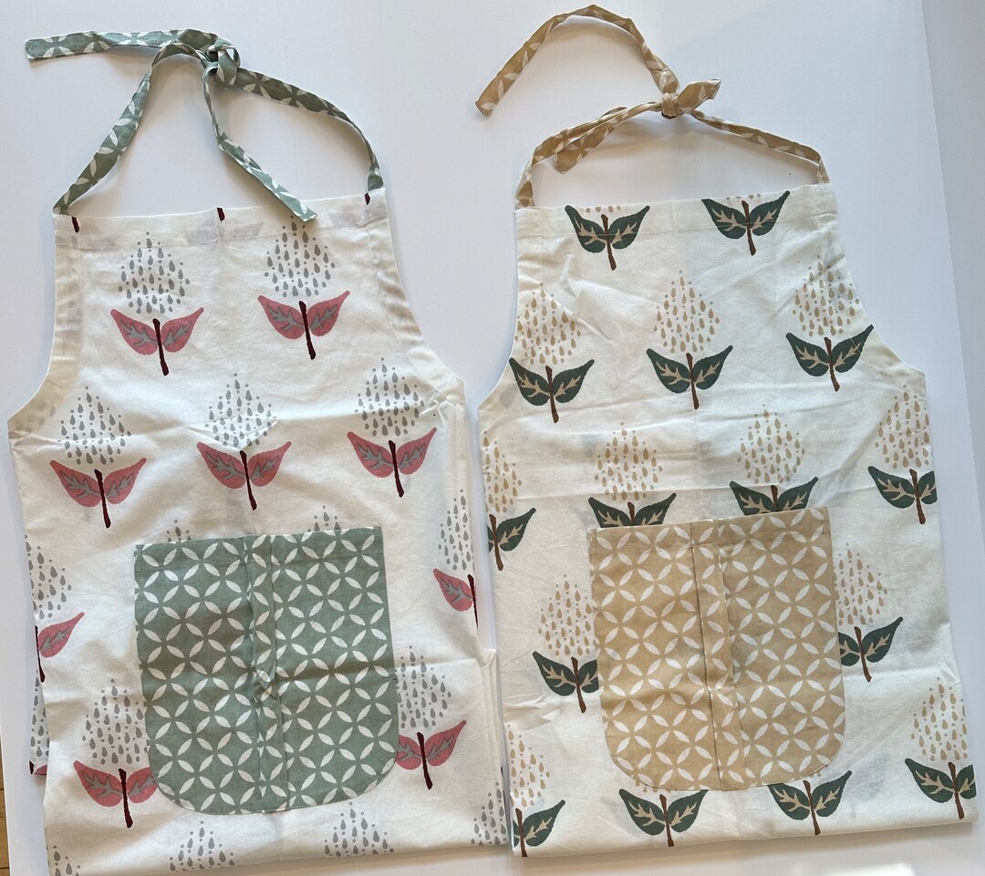 Apron/cotton / Hand Block Printed - Etsy