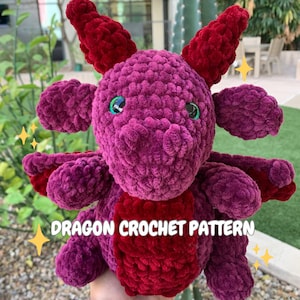 Crochet Dragon Pattern, PDF CROCHET PATTERN,  Amigurumi Dragon Pattern