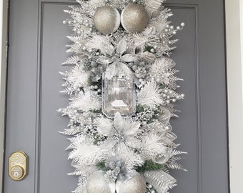 Silver Christmas Swag Wreath