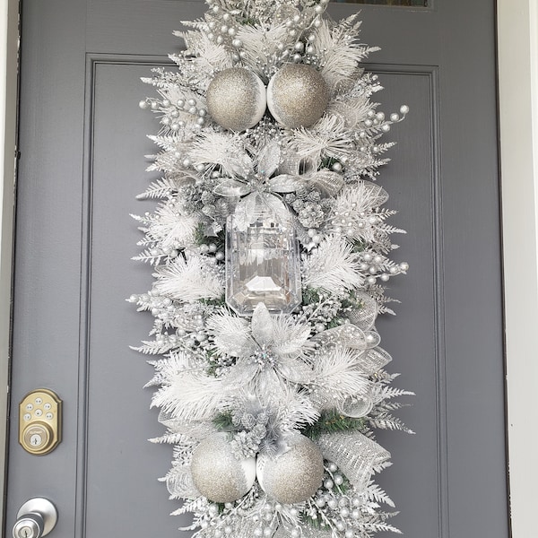 Silver Christmas Swag Wreath