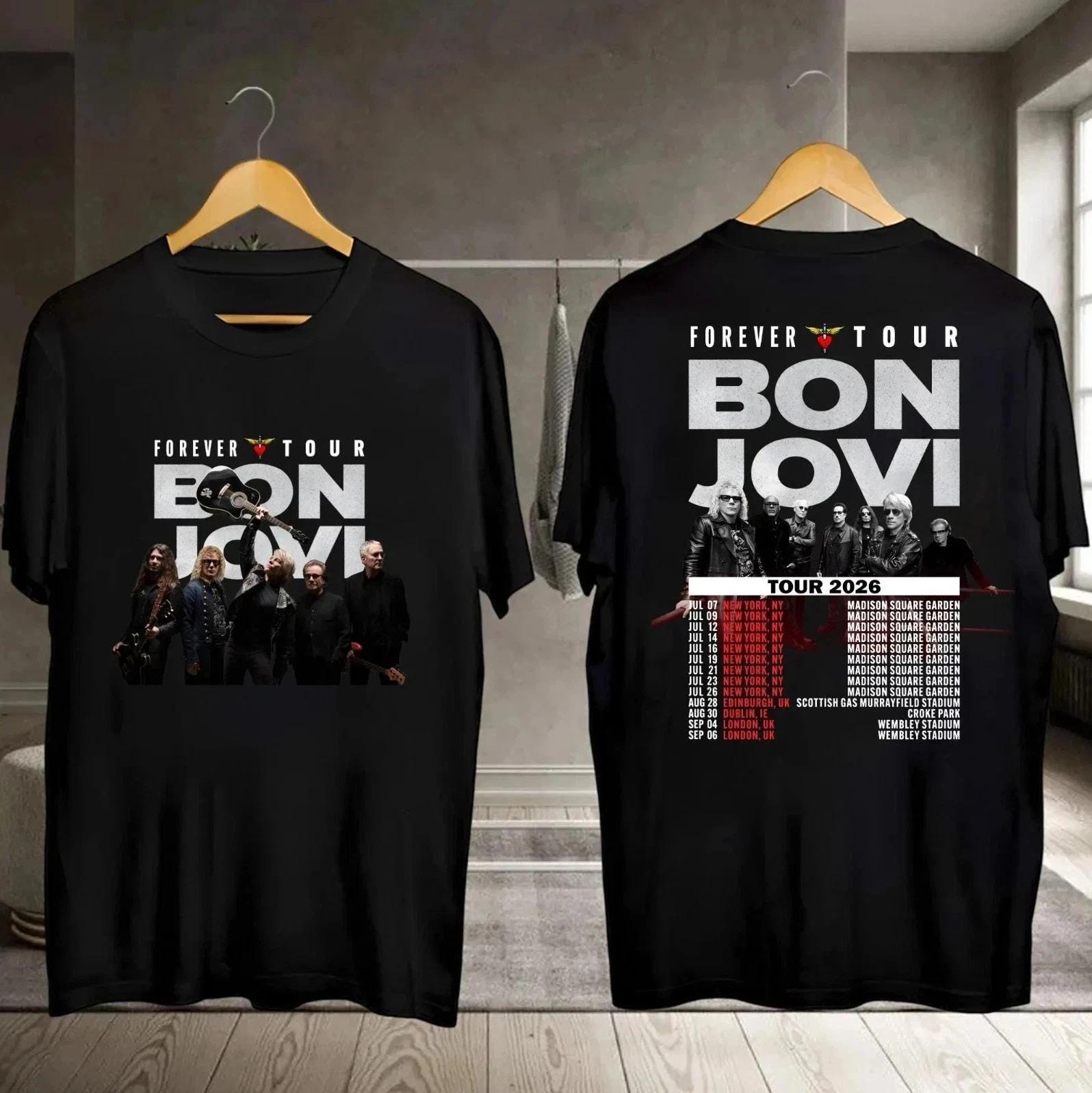 Discover Bon Jovi 2026 Forever Tour T-shirt, Bon Jovi 2026 Concert, Bon Jovi Rock T-Shirt