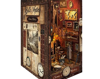 Kit à Monter Soi-même : étagère De Coin Livre En Bois Pour Maison De Poupée Miniature Ville De Calmar