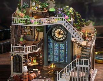 DIY Dollhouse Kit, Miniature Cathedral, Birthday Gift, Dollhouse, DIY Miniature Kit, Magic Theme, Birthday Gift