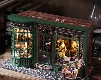 DIY Dollhouse Kit, Miniature Retro Cottage, Gift for Kids, The Magic House Miniature Kit, Vintage Magic Shop, DIY Dollhouse