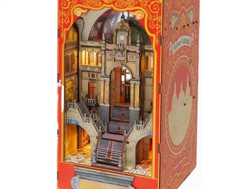 DIY Railway Cathedral Book Nook Kit, DIY Miniature Kit, Railway Cathedral Theme, Miniature Building, Miniature Bookshelf Insert