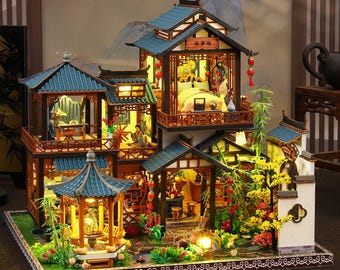 DIY Dollhouse Kit, Miniature Wooden Mansion, Cultural Gift, Historic  Mansion Dollhouse, DIY Miniature Kit, Cultural Decor