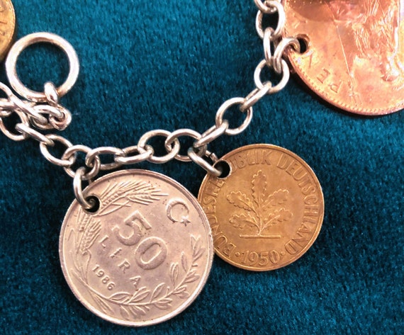 Vintage coin charm bracelet - image 5