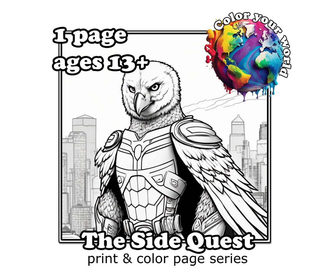Owlbear Posing in Front of a City, a Coloring Page - Etsy