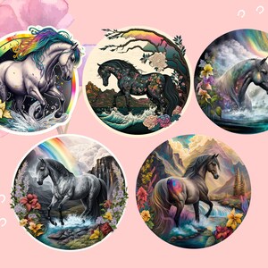 Horse Stickers, Planner Stickers, Digital download Horse Stickers, Pre-Crop Goodnotes, Equestrian, Horse lover gift