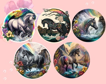 Horse Stickers, Planner Stickers, Digital download Horse Stickers, Pre-Crop Goodnotes, Equestrian, Horse lover gift