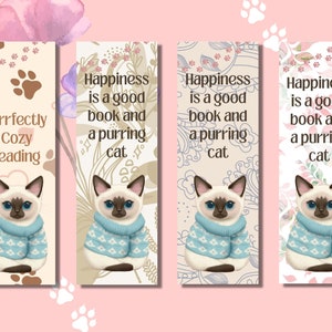 Cat Bookmark Printable, Printable Cat Bookmark Digital Download ...