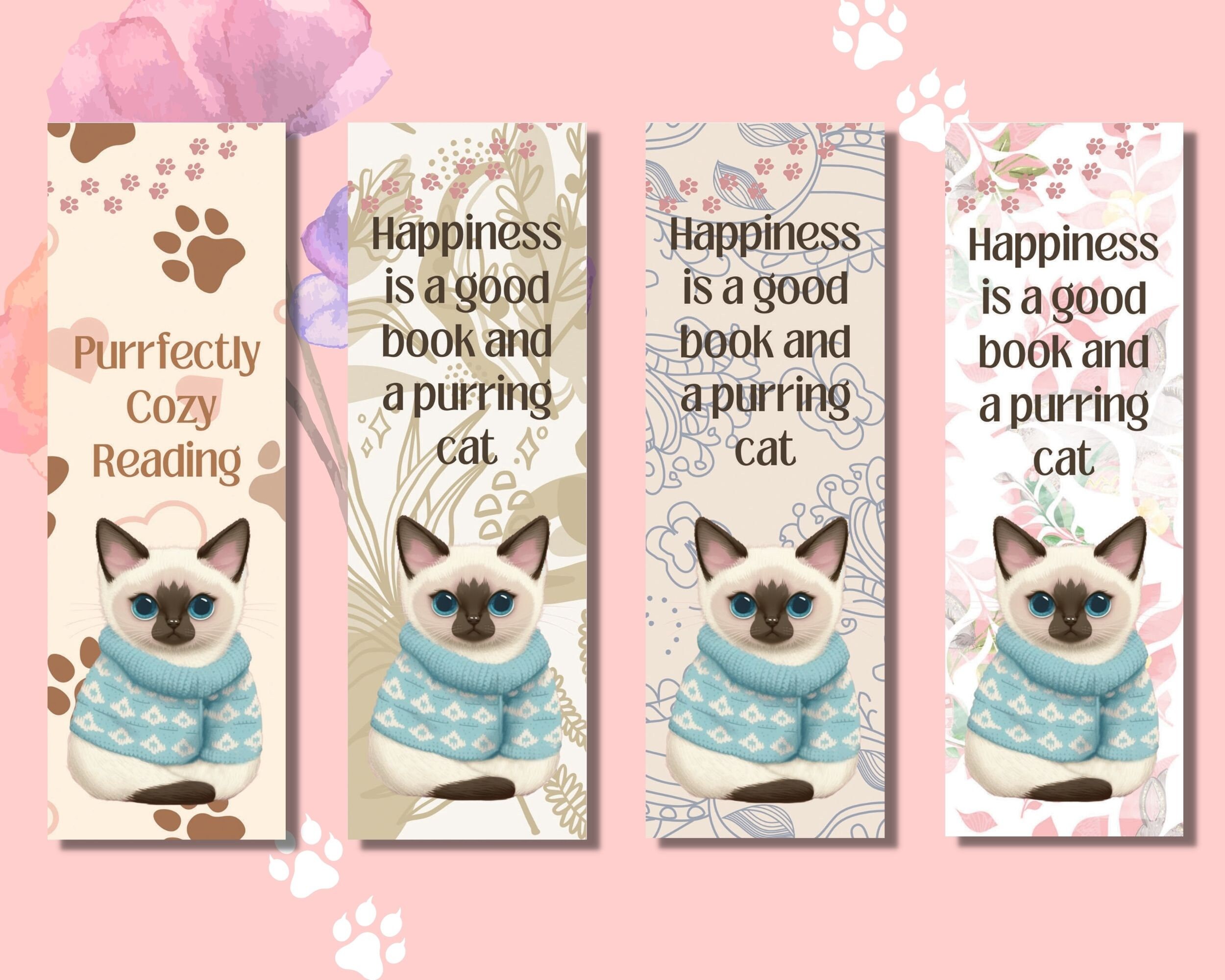 Cat Bookmark Printable Printable Cat Bookmark Digital Download Cat Bookmark Printable Printable Cat Bookmark Digital Download