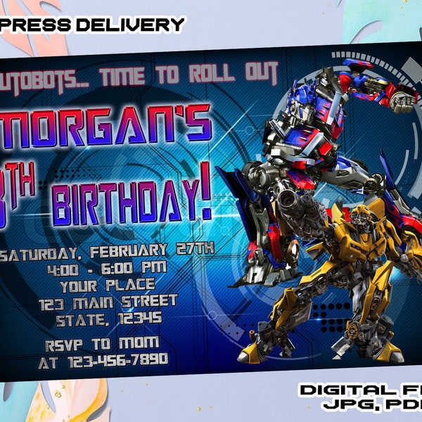 Transformers Birthday Invitation - Etsy