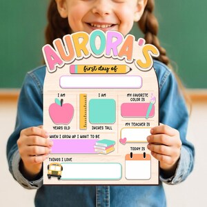 First Day of School Sign, Last Day of School Sign, Kindergarten Wooden School Board for Kids, Back to School Sign Back to School Photo Prop