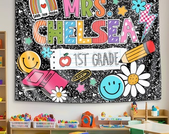 Personalized Teacher Classroom Tapestry, Teacher Gift, Classroom Decor, Custom Teacher Name Tapestry, Welcome to Class Decor,Custom Tapestry