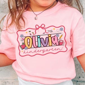 Personalized Kindergarten Tshirt, Back to School,First Day of School Shirt,Preschool Tee,Kindergarten Shirt With Name Kindergarten Girl Gift