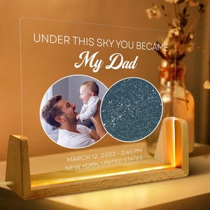 Carte des étoiles personnalisée Le jour où vous êtes devenu mon père par date, premier cadeau papa, cadeaux de fête des pères de la part d'un enfant, cadeau nouveau papa, premier cadeau de fête des pères
