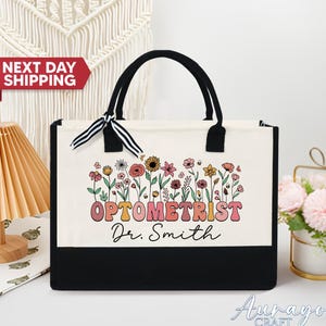 Optometry Gifts, Personalized Optometrist Tote Bag, Ophthalmologist Gifts, Eye Doctor, Optometrist Tech Gift, Optometry Student Gift
