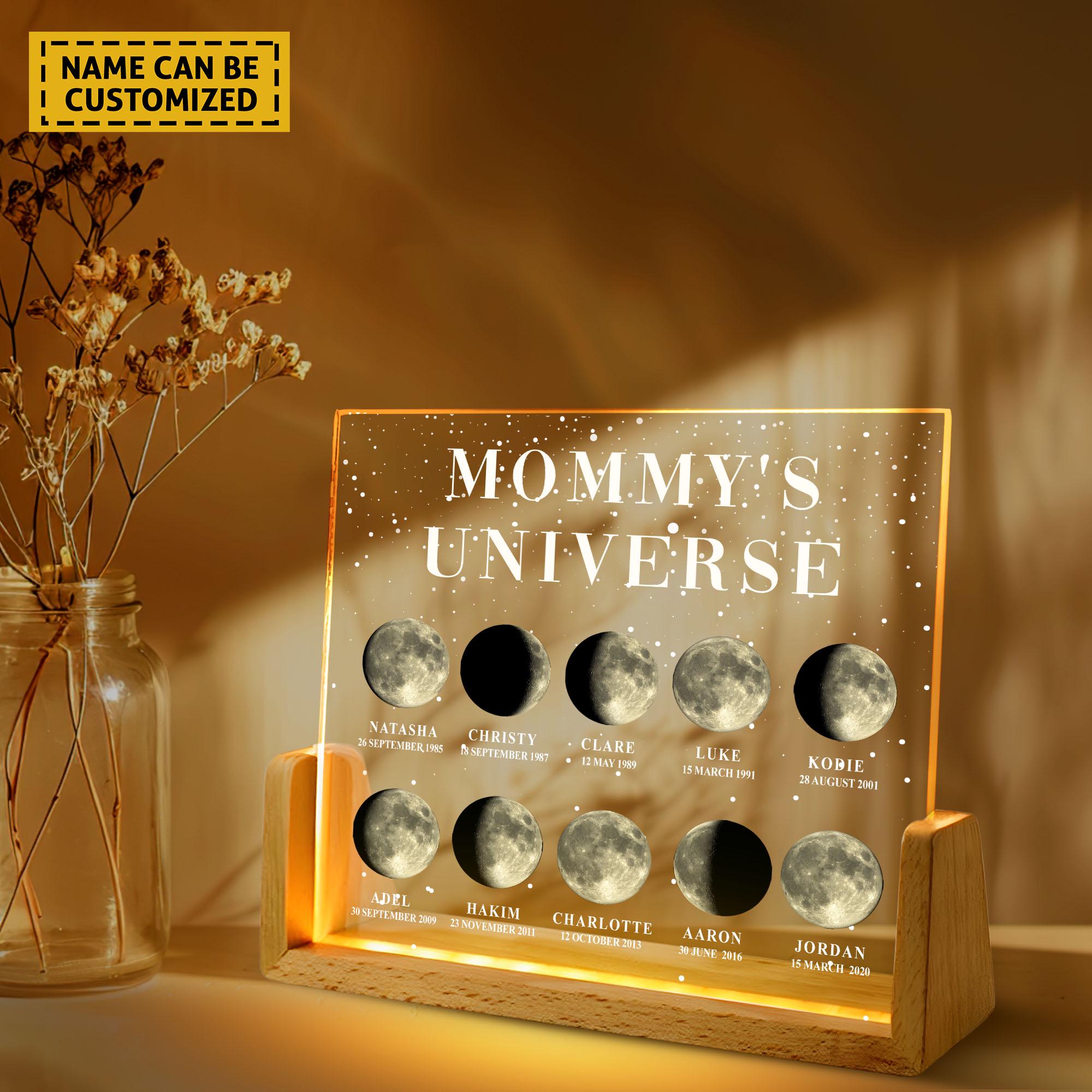 Personalized Moon Phase by Date Gift, Personalised Mom Moon Phase Lamp, Custom Night light Moon Phase,Mother’s Day Gift,Father&#39;s Day Gift