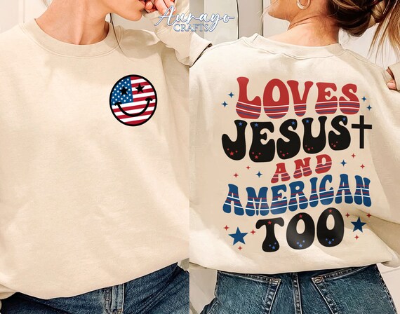 Loves Jesus And America Too Shirt, 4th of July Shirt, American Flag Shirt, Independence Day Shirt, Merica Shirt, Red White And Blue Shirt