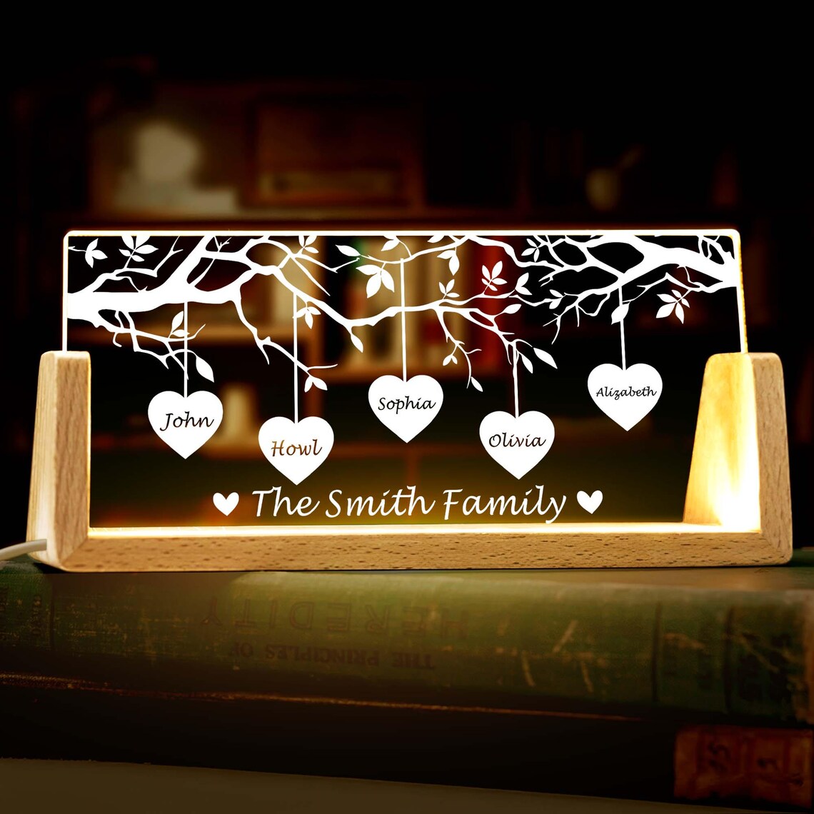 Personalized Family Tree Gift, Tree of Life Names Night Light Mother's ...