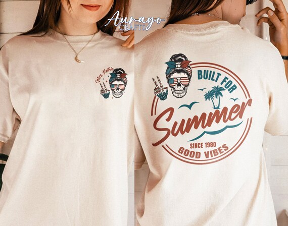 Personalized July 4th Shirt/Beach Shirt/4th of July Shirts/Stars Peace and Stripes Retro/American Flag Shirt/Patriotic USA Gift/Independence