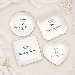 Personalized Maid of Honor Gift, MOH Ring Dish, Sister Wedding Gift, Personalized Year Established Maid of Honor Gift Sister Maid of Honor