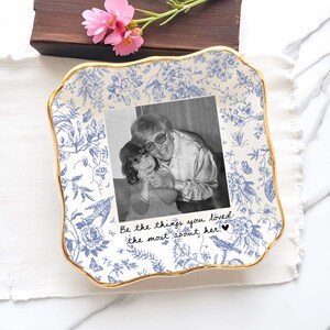 Custom Memorial Ring Dish, In Loving Memory Dish,Loss Of Loved One Ring Holder,Be The Things You Loved Most About Him Tray,Sympathy Keepsake Toile De Jouy BG