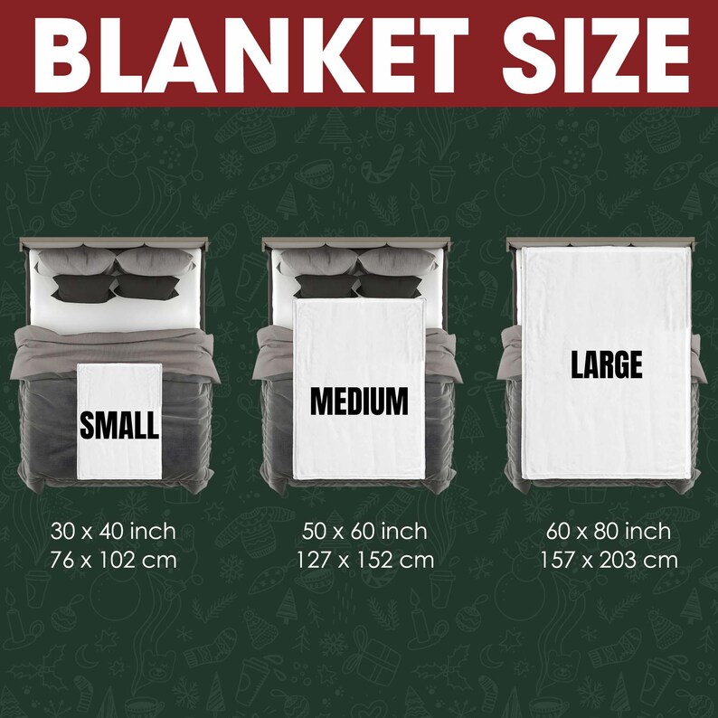 Custom Christmas Blanket With Face, Personalized Fleece Blanket for