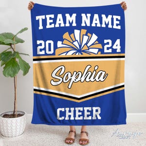Personalized Cheerleading Blanket Custom Name Senior Cheer Gift Custom Cheer Coach Gift Competitive Cheer Team Gift For Cheerleader Blanket