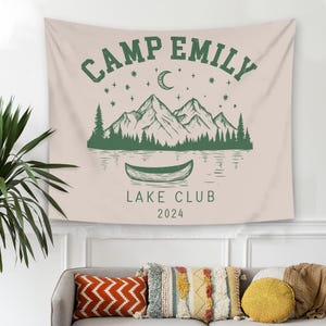 Camp Bachelorette Party Banner, Camping Bachelorette Party Sign Glamping Wall Tapestry Mountain Bridal Shower Custom Backdrop Birthday Party