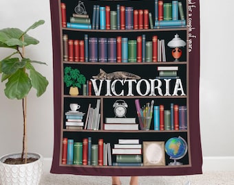 Custom Books Blanket, Library Gift, Reading Book Blanket, Bookish Birthday Blanket, Book Lover Gift, Soft Throw Blankets, Reading Lover Gift