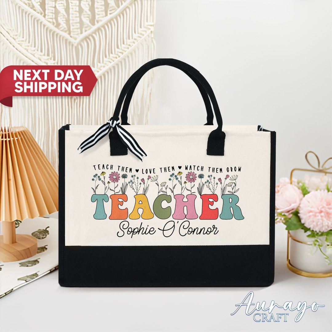 Custom Teacher Bag, Teacher Gift, Teacher Appreciation Gift ...