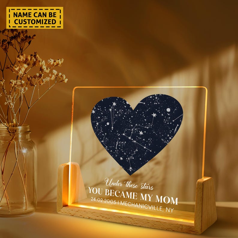 Custom Star Map Night Sky Night Light, Mother’s Day Gift, Gift for Mama ...