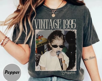 Personalized 30th Birthday Comfort Colors Shirt, Custom Photo Year Vintage 1995 Shirt, Custom Year Birthday Shirt, 30th 40th Birthday Gift