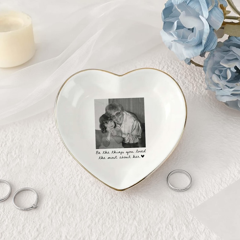 Custom Memorial Ring Dish, In Loving Memory Dish,Loss Of Loved One Ring Holder,Be The Things You Loved Most About Him Tray,Sympathy Keepsake image 10