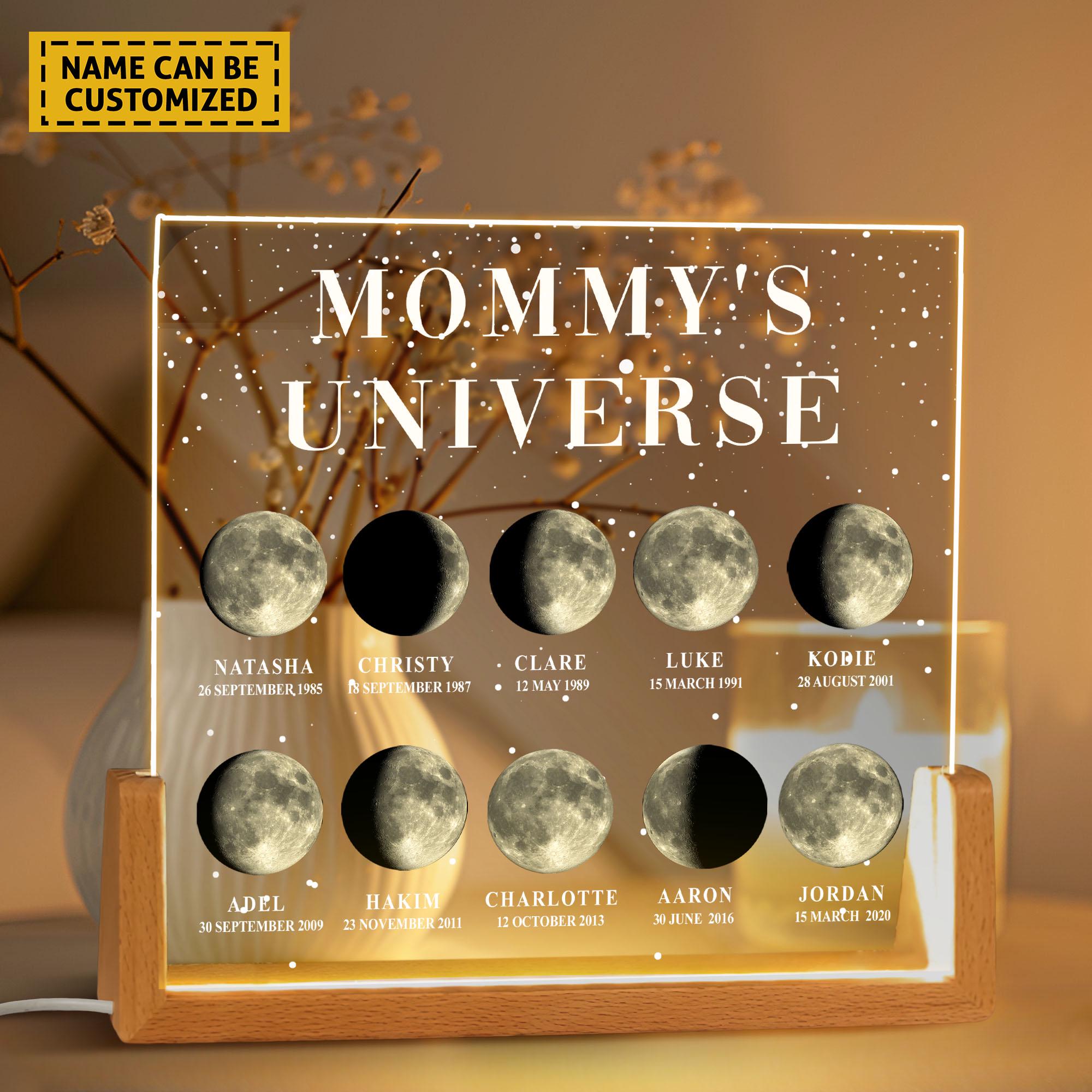 Personalized Moon Phase by Date Gift, Personalised Mom Moon Phase Lamp, Custom Night light Moon Phase,Mother’s Day Gift,Father&#39;s Day Gift
