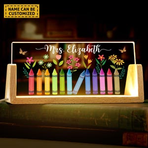 Personalized Teacher Name Light,Custom Teacher Appreciation Day Gift,Personalized Name Plate for Teacher,Classroom Decor, Gifts for Teachers