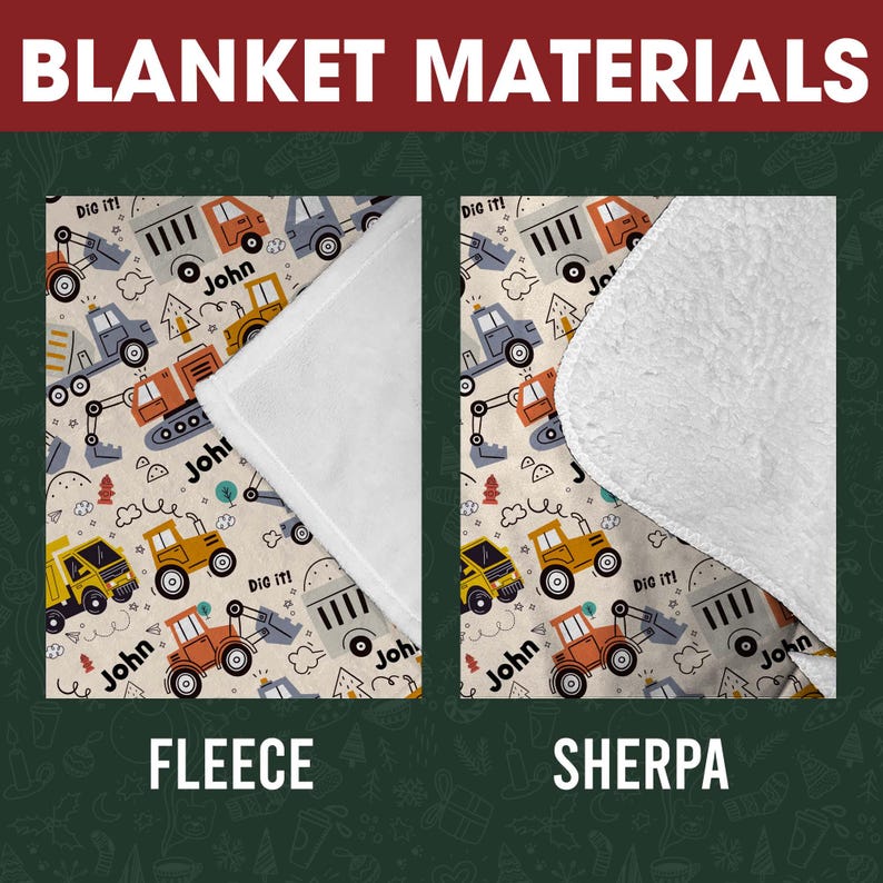 Construction Truck Baby Name Blanket, Custom Baby Boy Nursery Decor