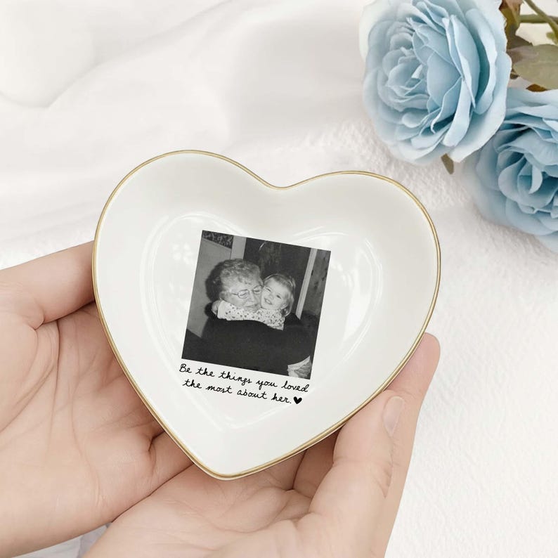 Custom Memorial Ring Dish, In Loving Memory Dish,Loss Of Loved One Ring Holder,Be The Things You Loved Most About Him Tray,Sympathy Keepsake image 5