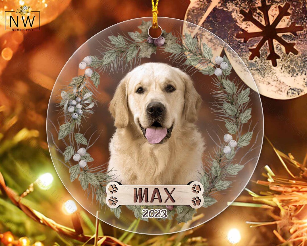 Personalized Dog Photo Ornament Custom Dog Ornament Pet - Etsy