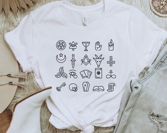 Magic Symbol T-Shirt, Witchcraft Shirt, Witchy T-Shirt, Occult T-Shirt, Salem Witch, Mystic T-Shirt, Witchy Vibe, Gift For Her, Halloween