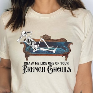 Funny Skeleton Tee-Shirt, Festive Halloween T-Shirt, Fall Spooky Season Gift, Gothic Goth Vibe Tshirt, Titanic, Ghoul shirt, Trick-Or-Treat