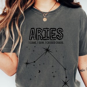 Camiseta Áries Comfort Colors, Presente Engraçado Para Áries, Camiseta Zodíaco, Aniversário De Áries, Astrológico, Astrologia, Mapa Astral, Signo Celeste