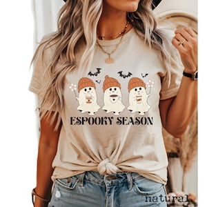 Camiseta de temporada espeluznante, linda camiseta de fantasma, camiseta de Halloween latina, divertida camiseta de maestra de español, bruja, latinx, camiseta de temporada espeluznante, camiseta de maestra