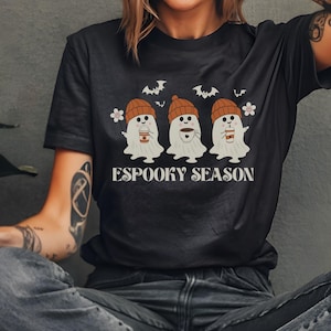 Camiseta de temporada espeluznante, linda camiseta de fantasma, camiseta de Halloween latina, divertida camiseta de maestra de español, bruja, latinx, camiseta de temporada espeluznante, camiseta de maestra