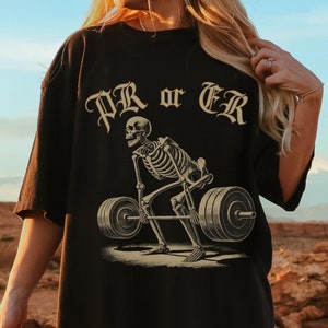 Oversized Gym Pump Cover, Comfort Colors Workout Shirt, Funny Skeleton Weightlifting Shirt, Womens Fitness Tshirt, Gym Rat, Trendy Gym Girl