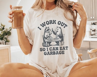 Eat Trash Raccoon Opossum T-Shirt, Muscle Mommy Weightlifting Shirt, Funny Workout Gym Attire, Crossfit Mama, Fit Mom Shirt, Runner Gift