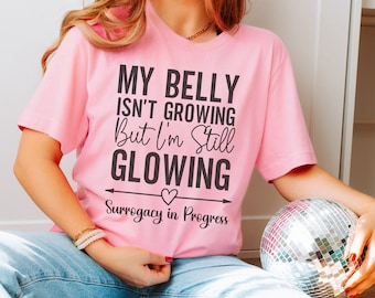 Camiseta de anúncio de gravidez de barriga de aluguel, camiseta de presente para futura mãe de aluguel, camiseta de barriga de aluguel, transferência de infertilidade, fertilização in vitro